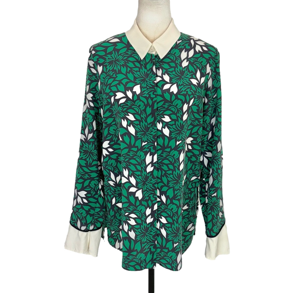 Dorothee Schumacher green Botanical silk blouse